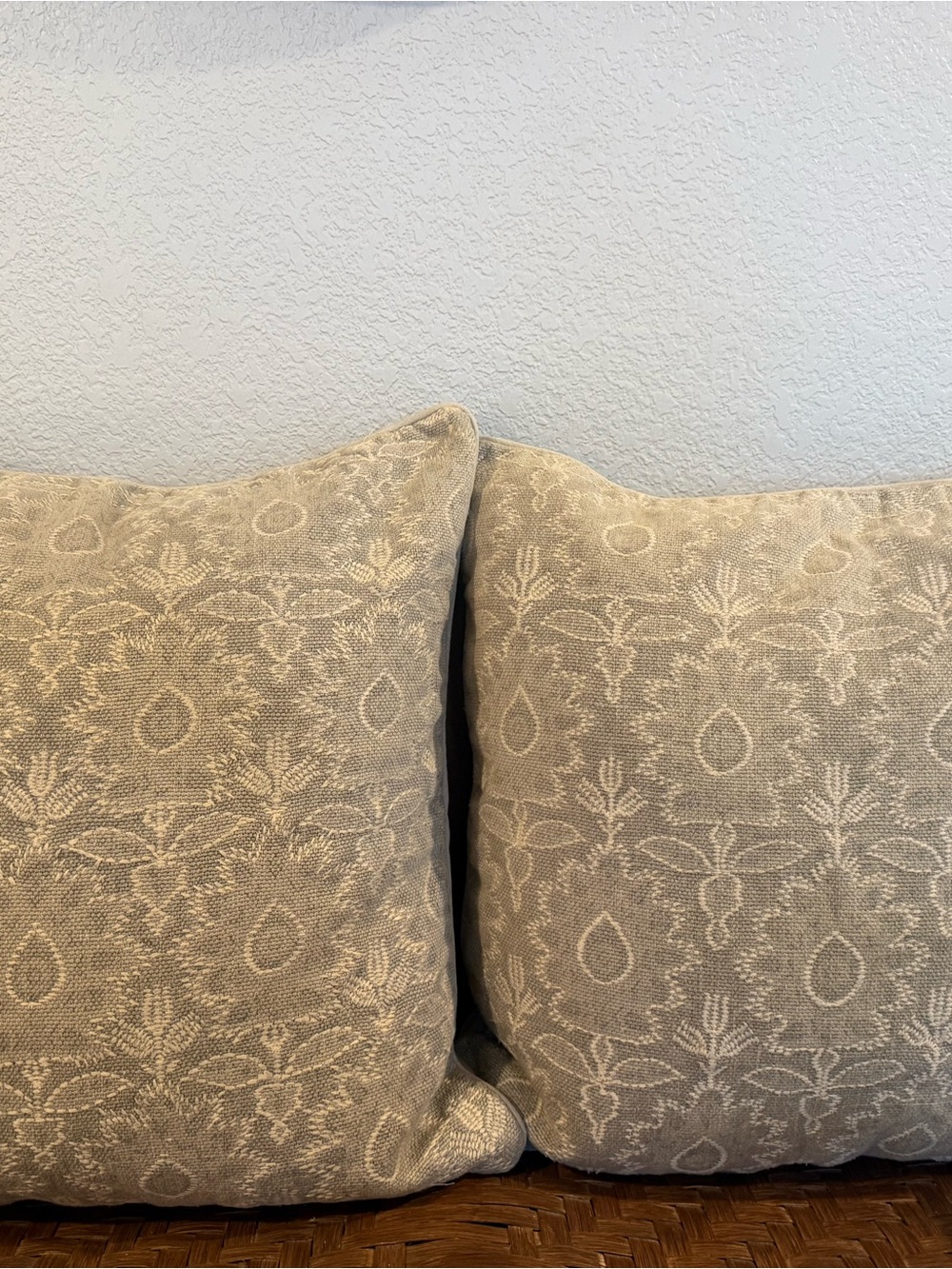 Pottery Barn Beige Patterned Decorative Pillow covers